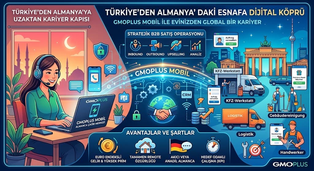 Türkiye’den Almanya’daki Esnafa Dijital Köprü: GMOPLUS Mobil ile Evinizden Global Bir Kariyer